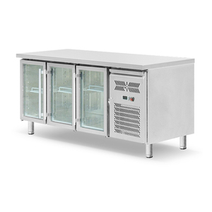 <span class=keywords><strong>Table</strong></span> de préparation <span class=keywords><strong>réfrigérée</strong></span> sous comptoir en acier inoxydable avec congélateur et tuyaux en cuivre - Product Image 4