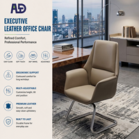 Chaise de bureau de direction Aston S-081C, moderne, luxueuse, ergonomique, dossier haut, cuir véritable, chrome, mousse, hauteur réglable, pivotante