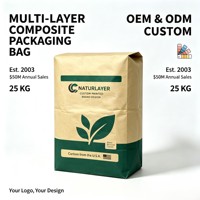 Sac composite papier-plastique multicouche laminé sur mesure pour barrière d'humidité, destiné aux matières premières d'engrais microbien