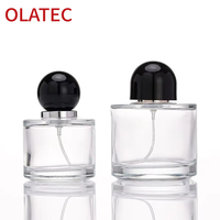 Botella de Perfume de Vidrio de 50 ml, Personalizada, Profesional, al por Mayor, a Prueba de Fugas, con Tapa de Rosca, Recargable, Envase Vacío, Fragancia Personalizada