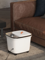 NINGDECRIUS Elektrisches Shiatsu Spa Fußmassagegerät mit beheiztem Becken, Zeitsteuerung, PP&ABS Material, AC 220V, Schwarz, CE