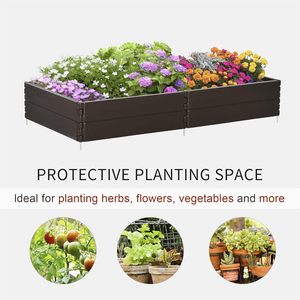 Maceta de jardín de fácil montaje con acabado de madera de plástico apilable elevado para el hogar moderno - Product Image 5