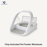Distributeur intelligent de nourriture pour animaux de compagnie activé par puce, mangeoire pour chat avec capteur à microchip, bol amovible, couvercle anti-intrusion