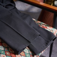Pantalons décontractés OEM/ODM avec une conception à double pli et une taille élastique, confectionnés en tissu de qualité supérieure en mélange de laine et d'acétate