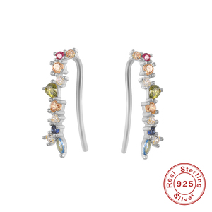 ROXI - Pendientes de Oreja de Plata de Ley Chapados en Oro, Estilo Punk, para Compromiso o Boda, con Circonitas y Diamantes - Product Image 2