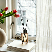 Ensemble diffuseur de parfum en verre de luxe 200 ml |   Parfum d'ambiance élégant avec bâtonnets noirs pour la décoration du salon, de la chambre et du bureau