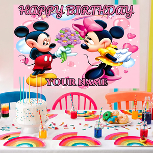 Khuyến Mại Nguồn Cung Cấp Bên <span class=keywords><strong>Mickey</strong></span> Chuột Biểu Ngữ Backdrop Nền Cho Trẻ Em Hạnh Phúc Sinh Nhật Trang Trí - Product Image 3