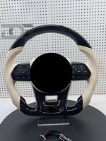 Volant pour Toyota Yaris GR 2020-2023/Corolla GR 2023-2024, en cuir perforé Nappa en forme de D, à fond plat