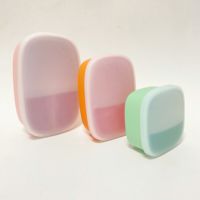 Boîte à bento rectangulaire en silicone à 2 compartiments Refine Factory, sans BPA, chauffable, réutilisable, écologique, pour le déjeuner à l'école ou au bureau