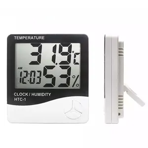 ЖК-цифровой измеритель температуры и влажности HTC-1 HTC-2 для дома и улицы термометр гигрометр метеостанция с часами