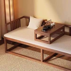 Chinese Style Solid Wood <b>Daybed</b> Ming Style Sofa Bed Convertible Living Room Furniture <b>Small</b> Apartment Use - Product Image 4