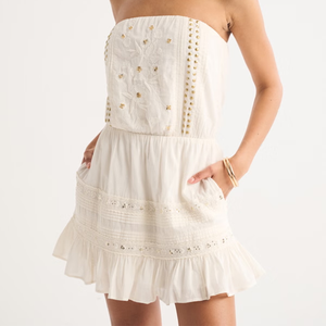 LEDUO New Arrival Strapless Tube-<b>Top</b> <b>Sequin</b> Beaded Embroidered Bohemian Beach-Vacation women mini dress - Product Image 3