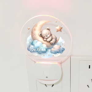 Bear Plug InNight Light Prise de veilleuse personnalisée Prise de veilleuse pour enfants Prise de veilleuse pour chambre de garçon - Product Image 1