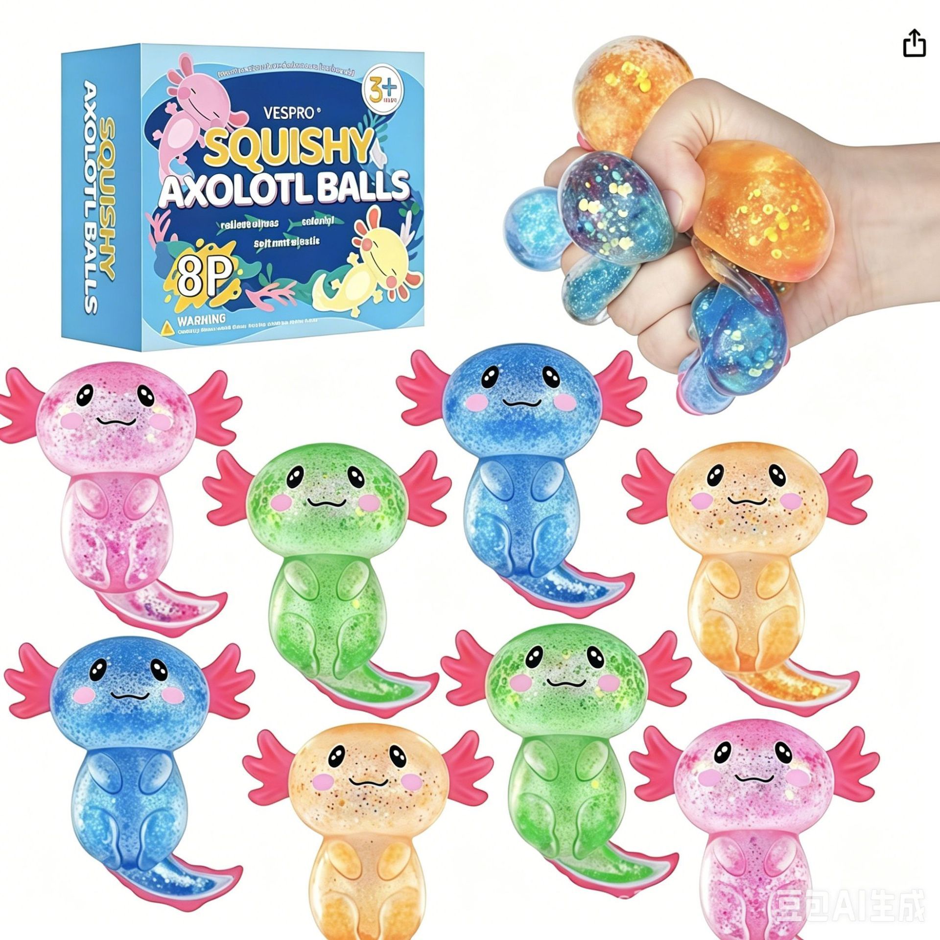 Squeeze toy-8 pcs-salamander