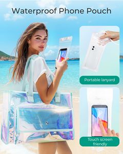 Bolso de Mano de Gran Capacidad Impermeable Personalizado a Precio de Fábrica, Bolso de Hombro para Mujer con Bolsillo para Teléfono, Bolso de Playa para Vacaciones de Verano - Product Image 2