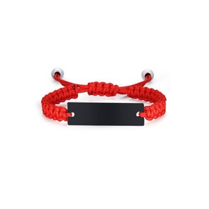 Fashion square bar Charm Bracelet Custom <b>Engraved</b> Blank Bend Brand Braid Bracelet - Product Image 3