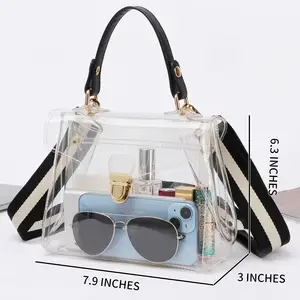 New Arrival Women's PVC Bags Handbag Fashion Tote Bag With Zipper Closure Adjustable Crossbody Messenger Shoulder Bag