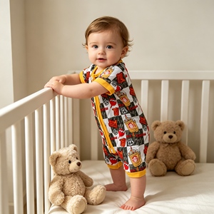 Ensemble de pyjama court pour bébé en bambou Ruidian, de haute qualité, neuf, <span class=keywords><strong>1</strong></span> pièce, pour le printemps et l'été, vêtements pour bébé en bambou - Product Image 1
