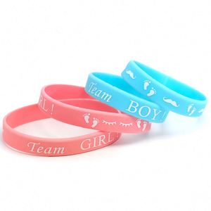 กำไลข้อมือเปิดเผยเพศทารก ทีมเด็กชาย ทีมเด็กหญิง กำไลซิลิโคน สายรัดข้อมือยาง สำหรับงานเลี้ยงฉลองเปิดเผยเพศทารก - Product Image 4