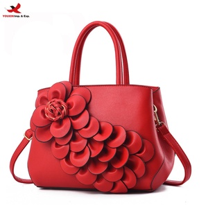 Korean Style Single Shoulder Handbag for Women Casual <b>Zip</b> Closure <b>Tote</b> with Flower Vase Design RTS Bulk Mixed Order - Product Image 1