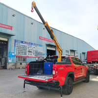 Grue de camionnette électrique 1 tonne DC12V/24V avec télécommande sans fil, grue à flèche pliante compacte