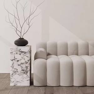 Socle en marbre Calacatta <span class=keywords><strong>Volia</strong></span> Offre Spéciale de taille personnalisée Table d'appoint en pierre Dolomite en travertin poli Calcite pour sol de maison de villa - Product Image 2