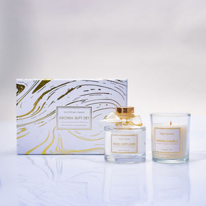 2023 di vendita calda da 100g di candela <span class=keywords><strong>e</strong></span> 100ml di profumo di olio essenziale di Reed Set di bottiglie di vetro Set di olio di profumo - Product Image 4