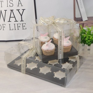 Wholesale PET Transparent 2-12 Hole Pudding Cupcake <b>Box</b> Pastry Packaging - Product Image 3