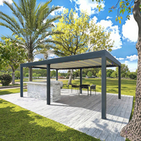 Auvent rétractable en aluminium 4x4m avec stores, gazebo de jardin écologique, balcon, terrasse extérieure, pergola