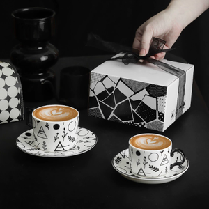 Factory Direct Sale Wholesale Ceramic Porcelain <b>Cup</b> <b>Saucer</b> Modern Design Business Gift Eco-Friendly Oven Safe Dishwasher - Product Image 3