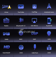 Autoradio Erisin ES635V 7 pouces Linux avec DAB+, DSP, égaliseur 16 bandes, CarPlay sans fil, Android Auto, démarrage rapide pour VW Golf Jetta Polo