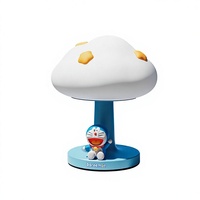 Lampe de chevet Doraemon authentique en forme de nuage, robot chat en silicone, lampe tactile Dinko en forme de personnage de dessin animé, bleue, pour enfant, alimentée par prise, commande tactile
