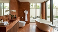 Marbre rouge corail naturel, marbre rouge chaud de luxe pour les murs décoratifs et les projets hôteliers