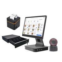 Système de caisse tactile 15,6 pouces, terminal de paiement NFC, système de point de vente tout-en-un pour restaurants, cafés et autres commerces.