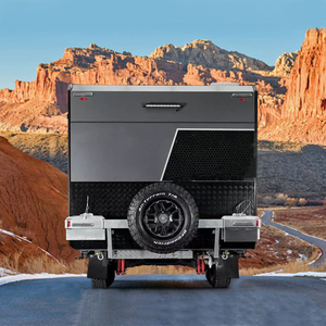 <span class=keywords><strong>Remolque</strong></span> de viaje de fibra de vidrio <span class=keywords><strong>todoterreno</strong></span> para caravana familiar de lujo Negro con luces LED y suspensión independiente - Product Image 2