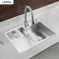 Nouvelle arrivée Lavabo balcon ménage en acier inoxydable 304 évier à linge avec lavabo à planche à laver