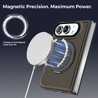 Coque de téléphone Duo pour iPhone avec charge magnétique sans fil 360° °   Support rotatif à boucle en similicuir