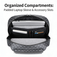 Sac à dos vintage personnalisé avec logo monogramme pour hommes et femmes - Sac à dos de voyage en cuir PU imperméable, sac pour ordinateur portable professionnel avec grande capacité