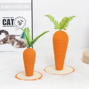Cute And Fun Cat Scratching Post Natural Sisal Carrot Cat Trees Scratcher For Indoor