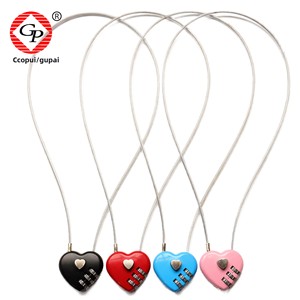 Đánh bóng trái tim màu đỏ khóa kết hợp dây dây khóa cho đám cưới vali hành lưu-một phong cách tình yêu trái tim khóa cho lưu trữ an toàn - Product Image 6