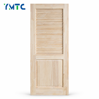 Porte intérieure pré-montée à âme pleine en bois, à 2 panneaux à persiennes, pour chambre, placard, ventilation et garde-manger