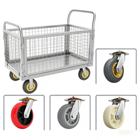 Chariot à plateforme métallique pliable et réglable à quatre roues, personnalisé OEM, durable, avec outils industriels, taille de cadre 70x50cm