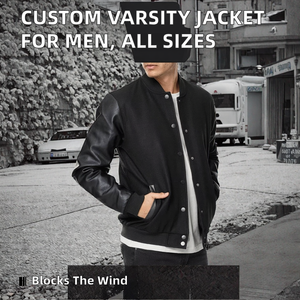 Best Quality Winter Varsity <b>Jacket</b> OEM Service Custom Front Print V-neck Casual Men Windproof Breathable All Sizes Available - Product Image 2