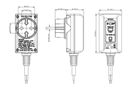 Adaptateur RCDS portable à faible consommation d'énergie, prise électrique 2 broches norme européenne, matériau PC/plastique, protection contre les fuites de courant de niveau IP54