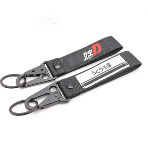 Correa bordada <span class=keywords><strong>de</strong></span> poliéster personalizada mosquetón pulsera <span class=keywords><strong>tela</strong></span> gancho corto motocicleta llavero - Product Image 5