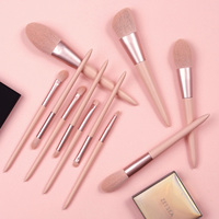 Daily Queen & Mor-phe 11 pinceaux de maquillage pour les yeux et les cils, manche rose, poils nano roses, poils denses et sensation luxueuse, logo personnalisé