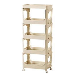 Baby Storage Cabinet 5 Tier Plastic Movable Toy Organizer With Wheels For Nursery Room - Product Image 5