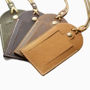 Wholesale Vintage PU Leather Luggage <b>Tag</b> Address <b>ID</b> Card Holder Fashion Suitcase <b>Tag</b> Waterproof Buggage <b>Tag</b> for Travel - Product Image 2