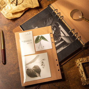 Vintage <span class=keywords><strong>Collage</strong></span> Spirale Noir Kraft Papier Scrapbooking Scrapbook Avec Horloge Décoratif Pendentif Auto-adhésif <span class=keywords><strong>Photo</strong></span> <span class=keywords><strong>Album</strong></span> - Product Image 6