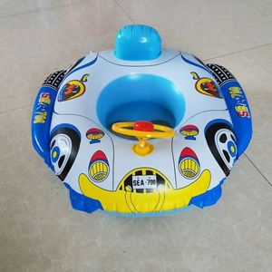 Cartoon Steering Wheel Baby Summer Pool <b>Float</b> <b>Inflatable</b> Car Horn Seat Ring for Children PVC Material - Product Image 2